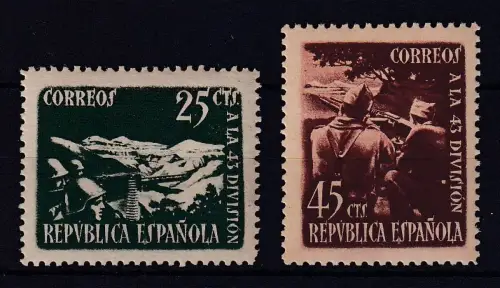 Spanien 1938 Die 43. Division Mi.-Nr. 732-733A postfrisch ** 