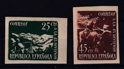 Spanien 1938 Die 43. Division Mi.-Nr. 732-733B postfrisch ** 