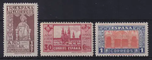 Spanien 1937 Santiago de Compostela Mi.-Nr. 782-784 postfrisch ** 