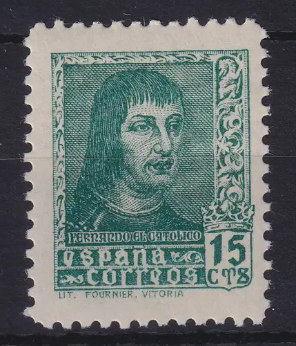 Spanien 1938 König Ferdinand II. Mi.-Nr. 791 II postfrisch ** 