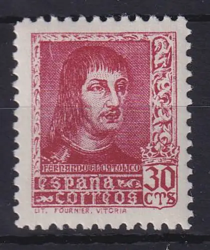 Spanien 1938 König Ferdinand II. Mi.-Nr. 794 II postfrisch ** 