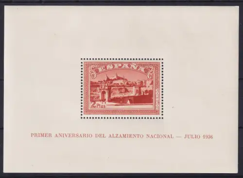 Spanien 1937 Toledo-Block Mi.-Nr. Block 7A postfrisch ** 