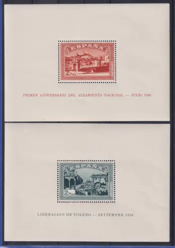 Spanien 1937 Toledo-Blocks Mi.-Nr. Block 7A und 8A postfrisch ** 