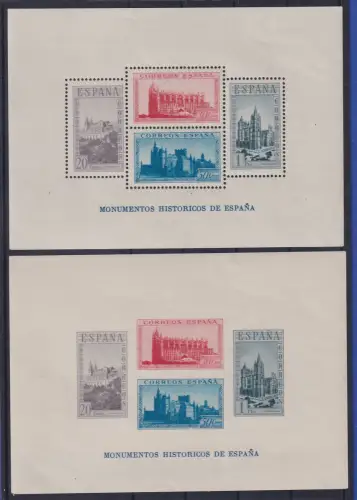 Spanien 1938 Historische Baudenkmäler Mi.-Nr. Block 9 A / B postfrisch ** 