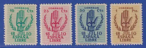 Spanien 1938 Nationale Erhebung Mi.-Nr. 807-810 Satz postfrisch ** 