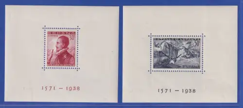 Spanien 1938 Seeschlacht von Lepanto Mi.-Nr. Blocks 11A und 12A postfrisch ** 