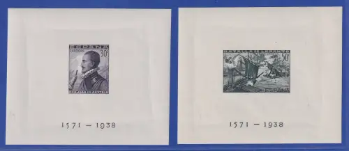 Spanien 1938 Seeschlacht von Lepanto Mi.-Nr. Blocks 11B und 12B postfrisch ** 