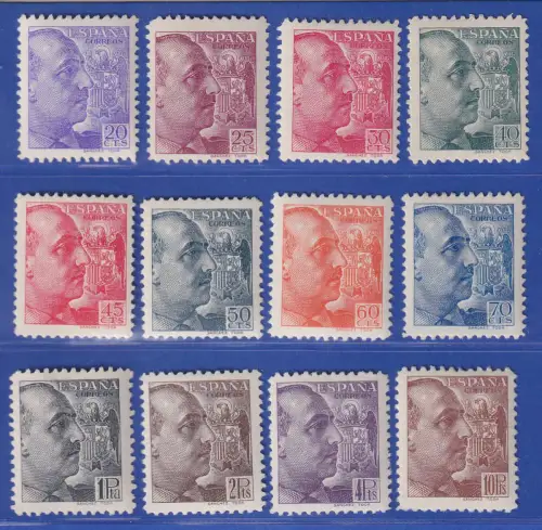 Spanien 1939/40 General Franco Mi.-Nr. 828-839 Satz kpl. postfrisch ** 