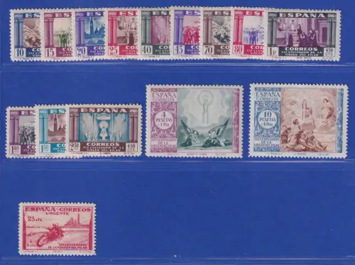 Spanien 1940 Hl. Jungfrau vom Pilar Mi.-Nr. 859-873 Satz 15 Werte postfrisch ** 