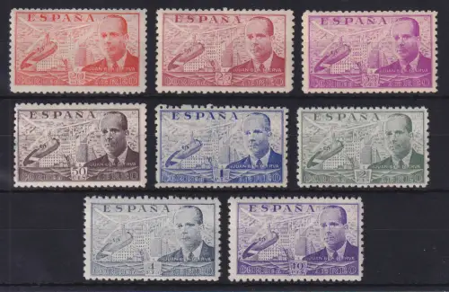 Spanien 1940 Juan dela Cierva Mi.-Nr. 886-893 Madrider Steindruck postfrisch ** 