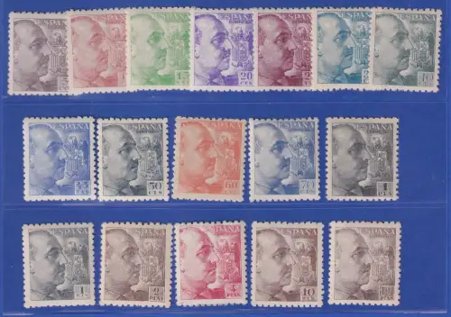 Spanien 1939/40 General Franco Mi.-Nr. 841-857A Satz kpl. postfrisch ** 