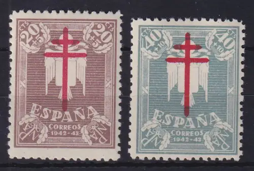 Spanien 1942 Tuberkulose-Bekämpfung Mi.-Nr. 901-902 postfrisch ** 