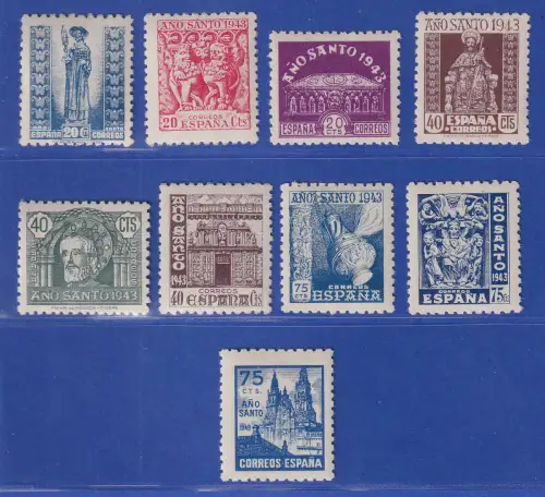 Spanien 1943 Heiliges Jahr Jakobus Mi.-Nr. 905-913 Satz kpl. postfrisch ** 