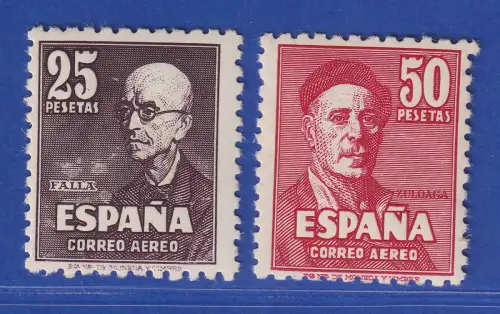 Spanien 1947 M. de Falla und I. Zuloaga Mi.-Nr. 948-949 postfrisch ** 