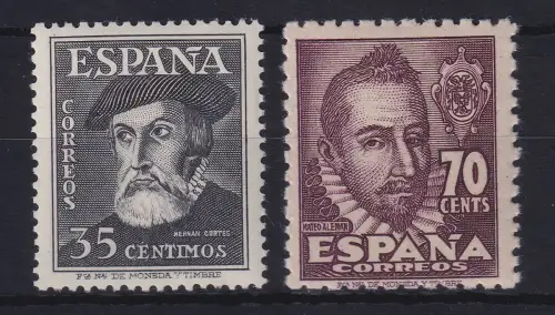 Spanien 1948 H. Cortés und M. Alemán Mi.-Nr. 953-954 postfrisch ** 