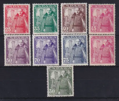 Spanien 1948/54 General Franco Mi.-Nr. 960-967, 1039 postfrisch ** 
