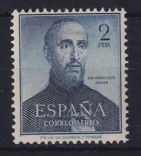 Spanien 1952 Flugpostmarke Hl. Francisco Javier Mi.-Nr. 1010 postfrisch ** 