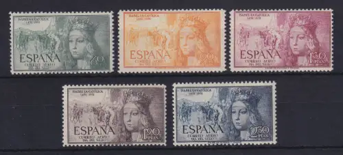 Spanien 1951 Tag der Briefmarke Isabella I. Mi.-Nr. 998-1002 postfrisch ** 