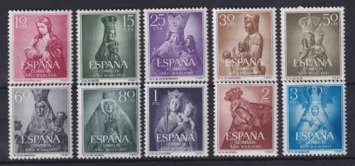 Spanien 1954 Marianisches Jahr Mi.-Nr. 1028-1037 postfrisch **
