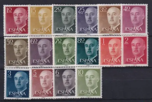 Spanien 1955 General Franco Mi.-Nr. 1040-1055 Satz kpl. postfrisch **