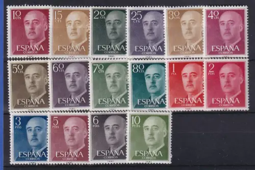 Spanien 1955 General Franco Mi.-Nr. 1040-1055 Satz 16 Werte postfrisch **