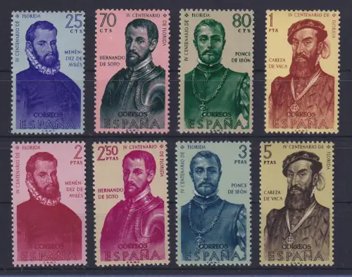 Spanien 1960 Entdecker und Eroberer Mi.-Nr. 1193-1200 Satz kpl. postfrisch **