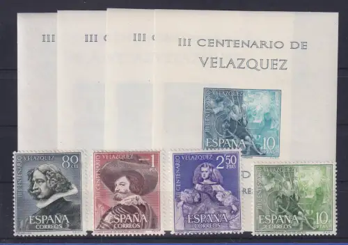 Spanien 1961 Diego Velázquez Mi.-Nr. 1235-1238, Blocks 15-18 postfrisch **