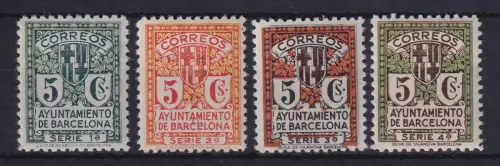 Spanien 1932/35 Zwangszuschlagsmarken Barcelona Mi.-Nr. 9-12 postfrisch **