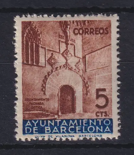 Spanien 1936 Zwangszuschlagsmarke Barcelona Mi.-Nr. 13 postfrisch **