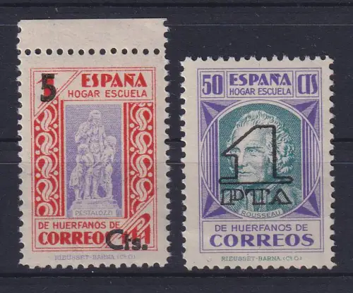 Spanien 1938 Beneficencia Waisenhaus der Post EDIFIL-Nr. 27-28 postfrisch **