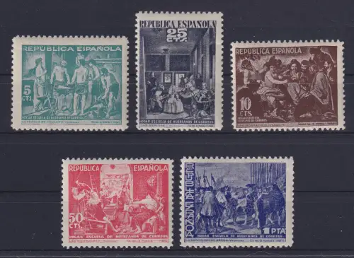 Spanien 1938 Beneficencia Waisenhaus der Post EDIFIL-Nr. 29-33 postfrisch **