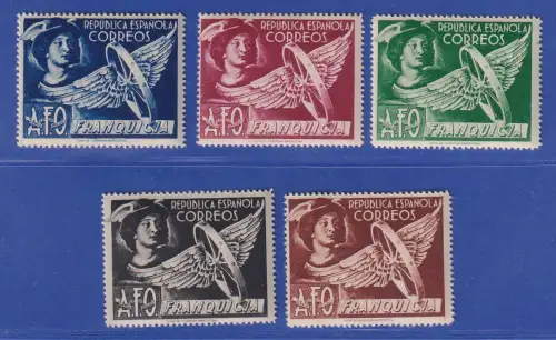 Spanien 1938 Portofreiheitsmarken Mi.-Nr. 3-7 postfrisch **