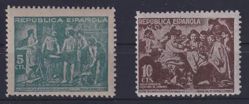 Spanien 1938 Beneficencia Waisenhaus der Post EDIFIL-Nr. 29, 30 graues Papier **
