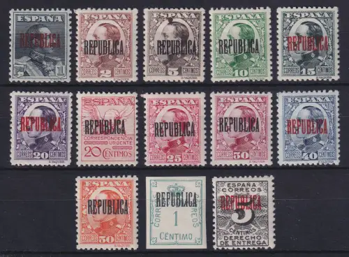 Spanien 1931 Lokalausgabe Barcelona Mi.-Nr. 1-13 ungebraucht *