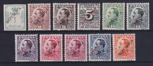 Spanien 1931 Lokalausgabe Barcelona Mi.-Nr. 14-24 ungebraucht *