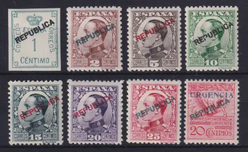 Spanien 1931 Lokalausgabe Madrid Mi.-Nr. 1-7 und 8 ungebraucht *
