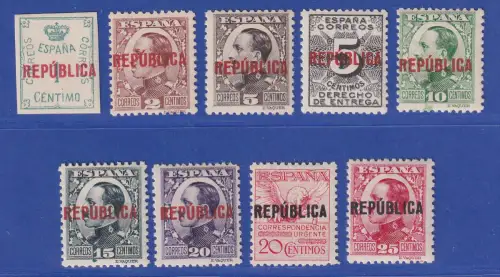 Spanien 1931 Lokalausgabe Valencia 9 Werte postfrisch **