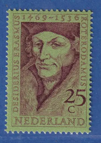 Niederlande 1969 Erasmus von Rotterdam Humanist Mi.-Nr. 927 ** / MNH