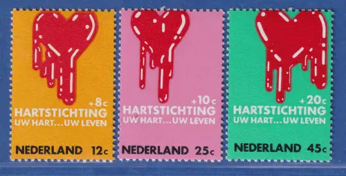 Niederlande 1970 Kampf gegen Herzerkrankungen Mi.-Nr. 948-50 ** / MNH