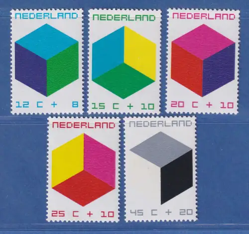 Niederlande 1970 Voor het Kind Farbige Kuben Mi.-Nr. 951-55 Satz kpl. ** / MNH