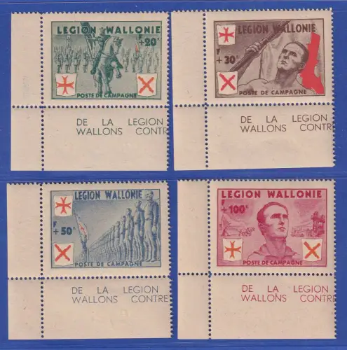 Dt. Besetzung 2.Weltkrieg Wallonische Legion Mi.-Nr. I-IV Eckrandstücke **