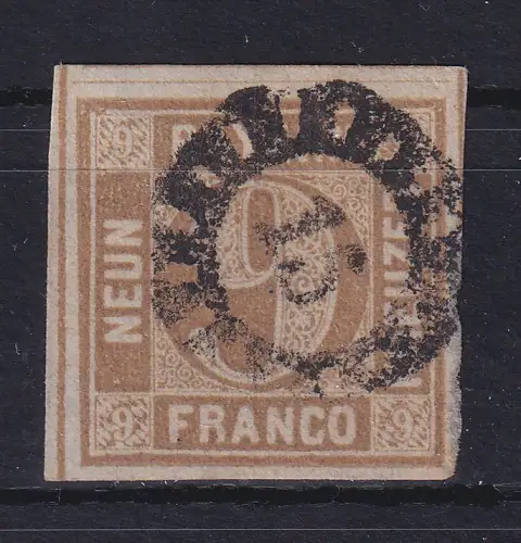 Bayern 9 Kreuzer ocker Mi.-Nr. 11 mit GMR 15 Amberg