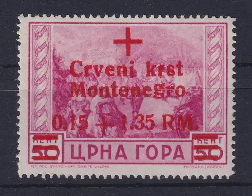 Dt. Besetzung 2.Weltkrieg Montenegro 1944 Mi.-Nr. 30 postfrisch ** 