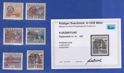 Österreich 1931 Rotary Mi.-Nr. 518-523 ungebraucht * Nr. 523 KB SOECKNICK BPP