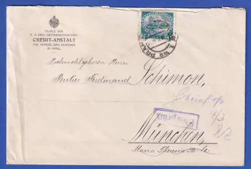 Österreich Mi.-Nr. 183 als EF auf Zensur-Brief O PRAG gpr. SOECKNICK BPP