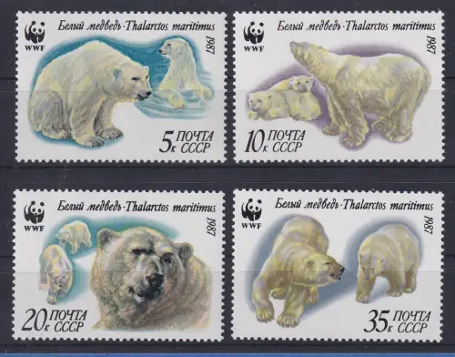 Russland 1987 WWF Eisbären Mi.-Nr. 5694 - 5697 Satz 4 Werte postfrisch **