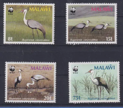 Malawi 1987 WWF Klunkerkranich Mi.-Nr. 477-80 Satz 4 Werte postfrisch **/ MNH