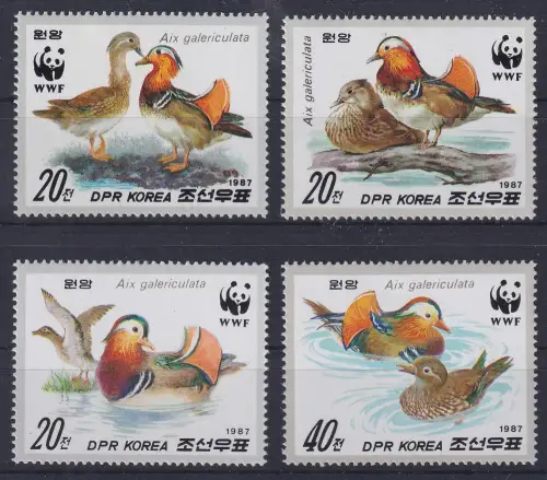 Südkorea 1987 WWF Mandarinente Mi.-Nr. 2865-68 Satz 4 Werte **/ MNH