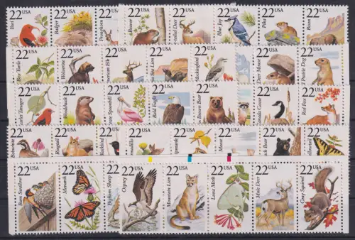 USA 1987 verschiedene Tiere Mi.-Nr. 1883-1932, 50 Werte  **/ MNH
