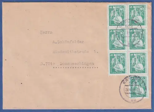 DDR Bauwerke klein 5Pfg Mi.-Nr. 2483  7x als MEF auf Brief in die BRD  O ERFURT